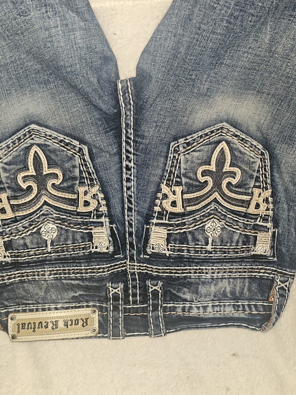 Rock Revival Women's Light Blue Embellished Jeans